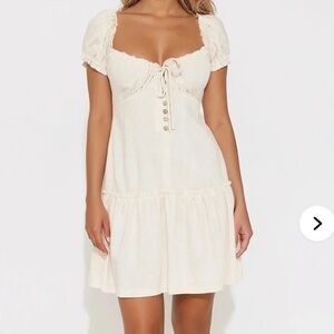 Cream Puff Sleeve Dress